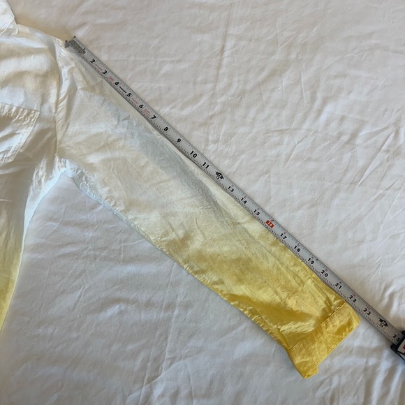 Mollo Rello Cotton Silk Blend Lightweight Button Up Yellow Women's Sz S European - Picture 8 of 11
